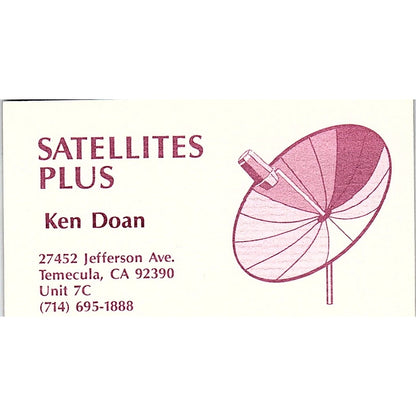 Ken Doan Satellites Plus Temecula CA Vintage Business Card SC9-B10
