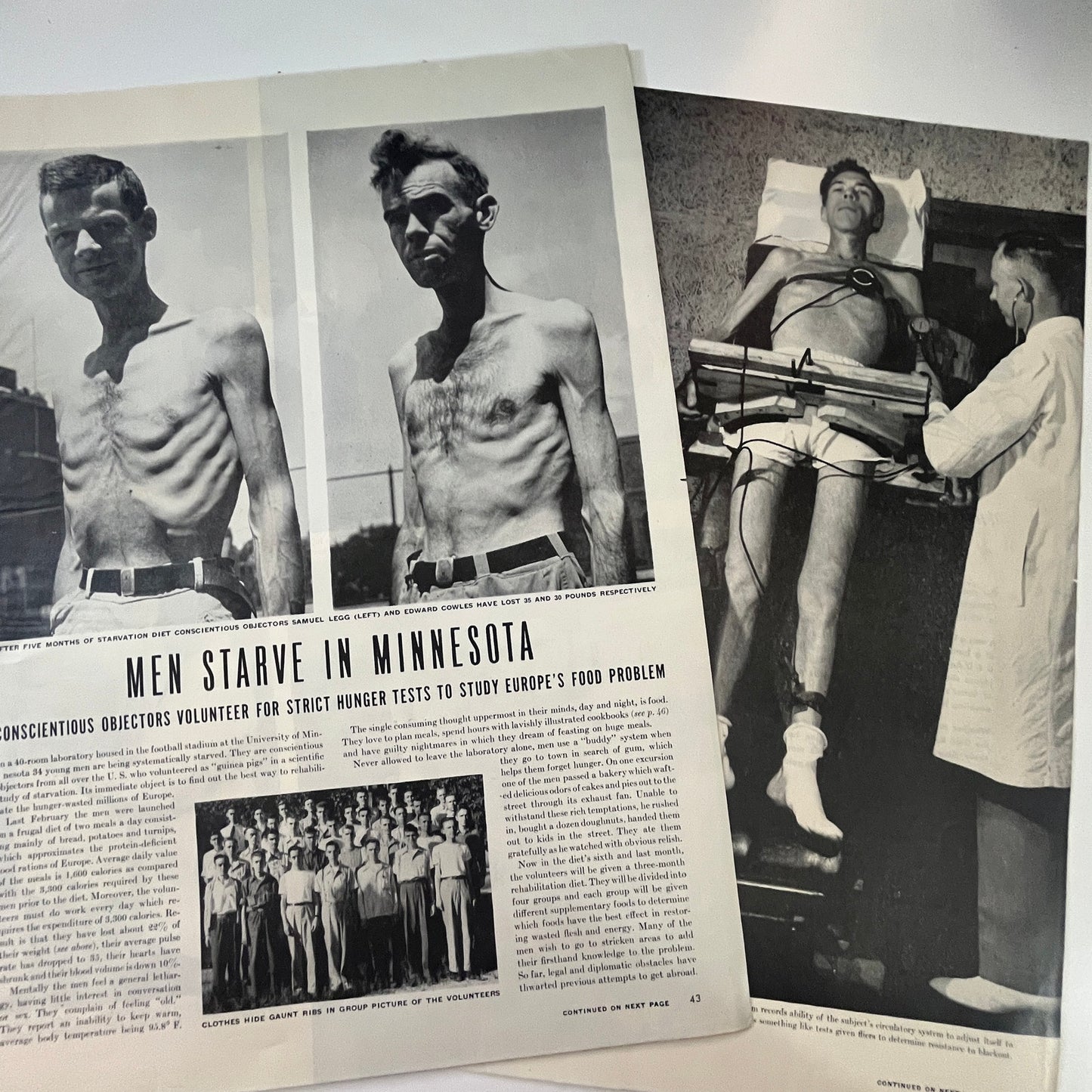 Men Starve in Minnesota Hunger Strike 2 Pages 1940s WWII Era Article V29-5