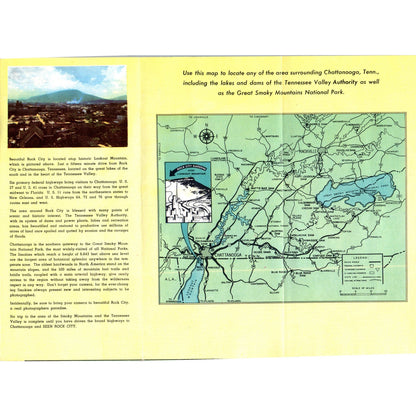 1951 Hwy 58 Rock City Chattanooga TN Lookout Mtn Fold Out Travel Brochure TJ5-TB