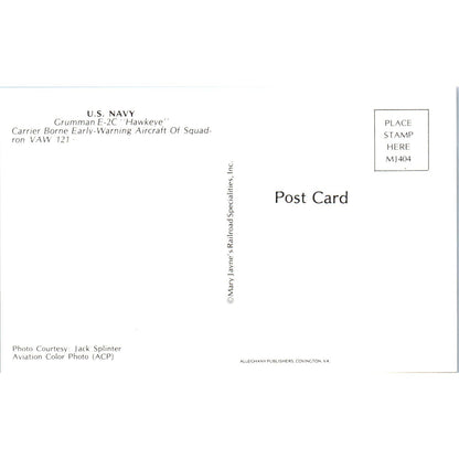 US Navy Grumman E-2C Hawkeye Vintage Postcard PC3