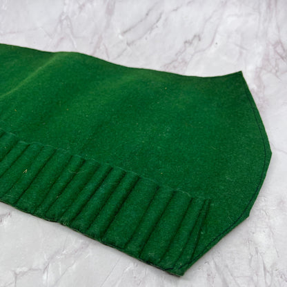 Vintage Handmade Green Felt Pencil/Pen/Paint Brush Roll Up Caddy 8x19" TC5