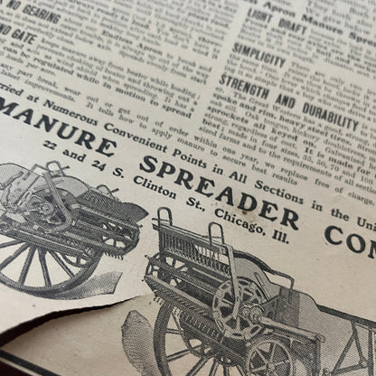 Smith Manure Spreader Co Endless Manure Spreader Chicago 1905 Magazine Ad FL6-11