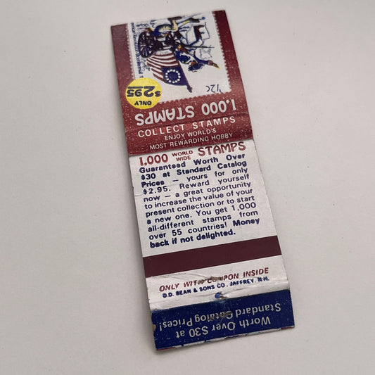 Stamps by Mail Kenmore As-104 Milford NH Vintage Matchbook Cover TB8-MB-4