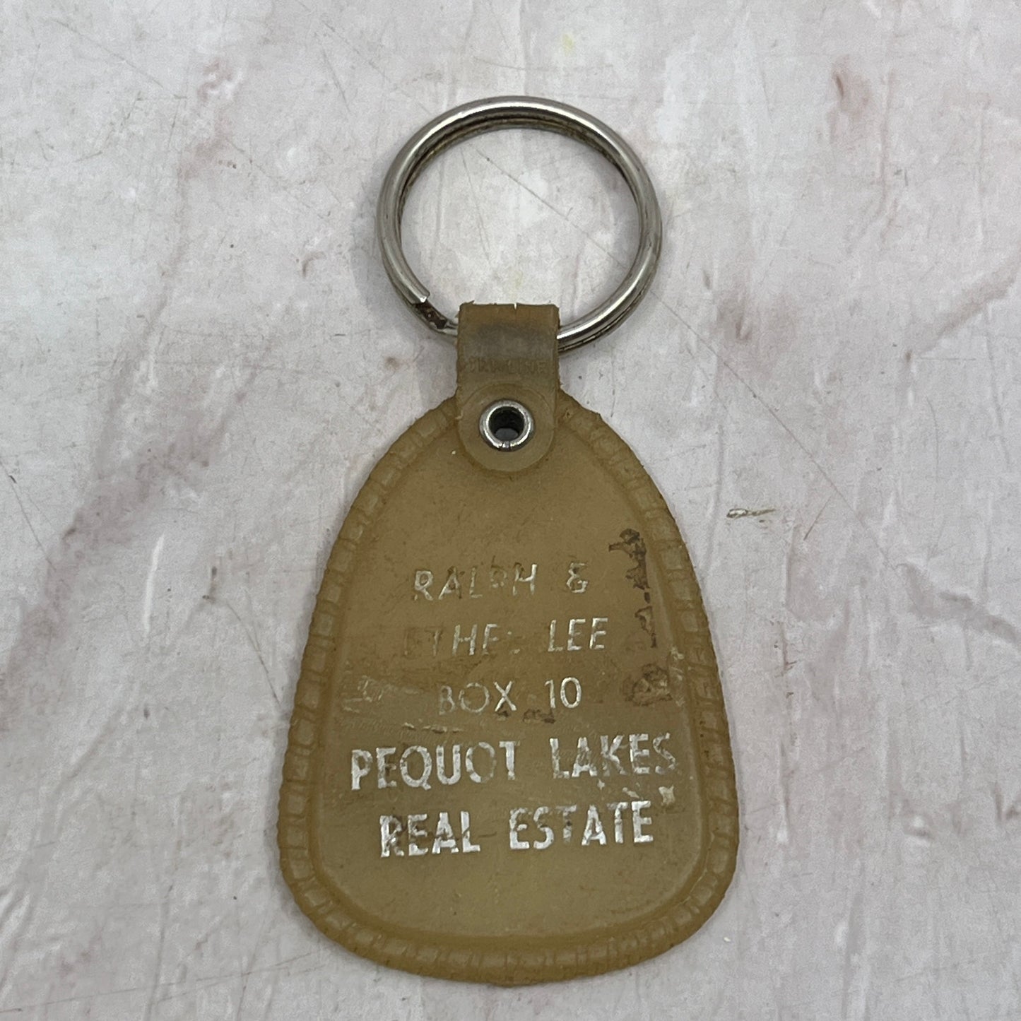 Vintage Ralph & Ethel Lee Real Estate Pequot Lakes MN Keychain SF4