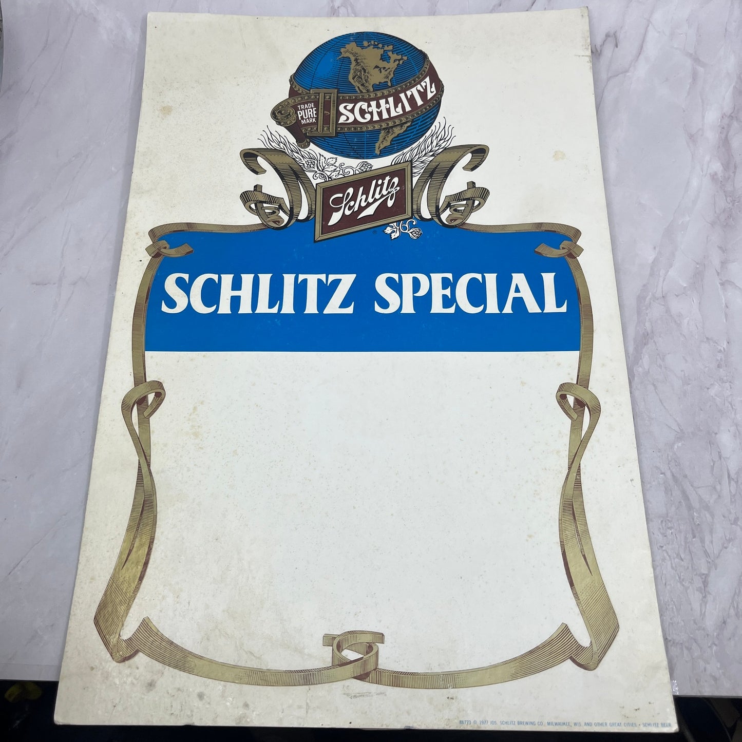 1977 Schlitz Special Cardboard Bar Store Display Sign 12x18 FL1