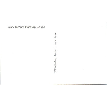 1972 Wide Track Pontiac Luxury LeMans Hardtop Coupe Silver Vintage Postcard PC12