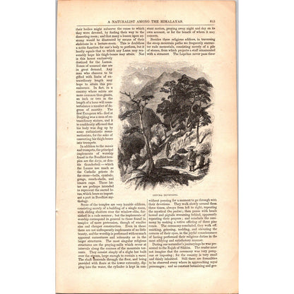 A Naturalist Among the Himalayas Dr. Hooker, James Ross 8 Pages 1854 Article I19