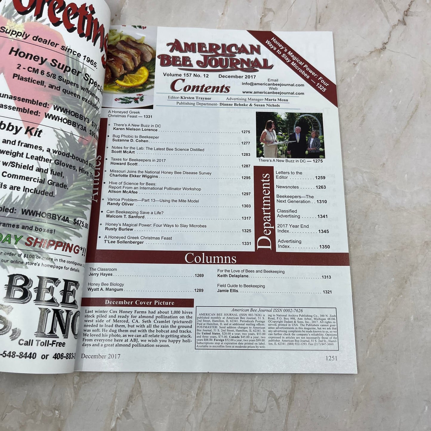 2017 Dec American Bee Journal Magazine Bees Beekeeping Honey M8