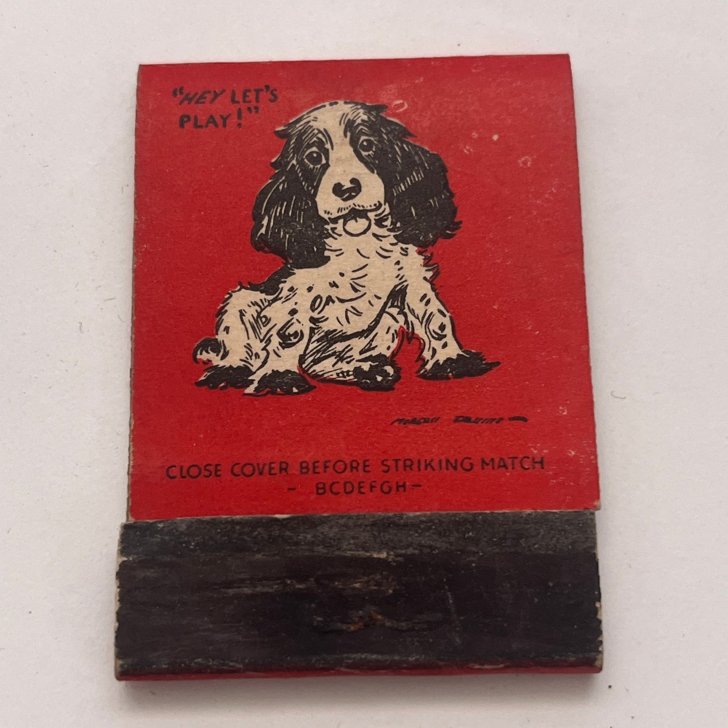 Cocker Spaniel Puppy Diamond Match Vintage Matchbook Cover TB8-MB2-5
