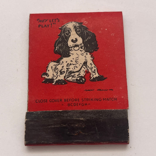 Cocker Spaniel Puppy Diamond Match Vintage Matchbook Cover TB8-MB2-5
