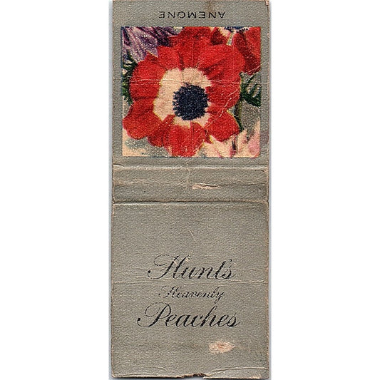 Hunt's Heavenly Peaches Anemone Vintage Matchbook Cover SC7-Y11