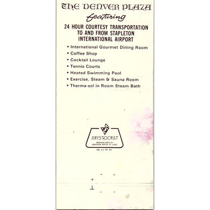The Denver Plaza Denver CO Vintage Matchbook MM4-10