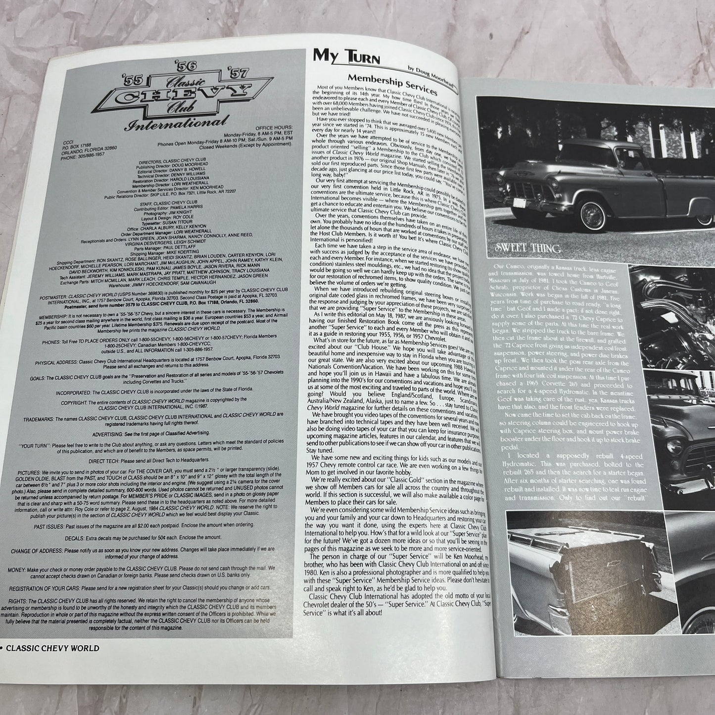Carpet Installation - '55, '56, '57 Classic Chevy World Magazine - Aug 1987 M29