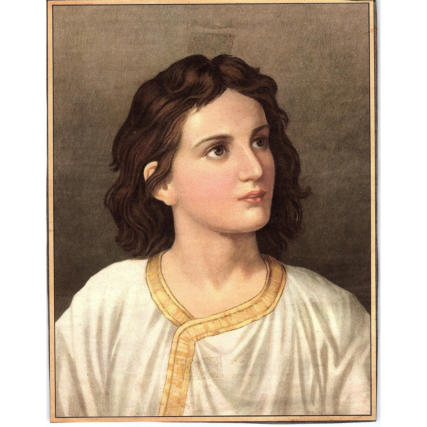 Portrait of the Christ Child at age 12 Heinrich Hofmann Art Print 7x9 V4