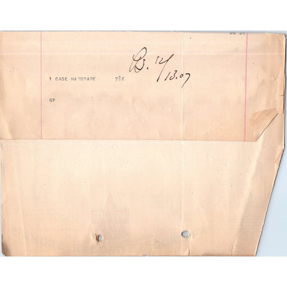 1907 Simmons Hardware Co NY Letterhead Billhead Receipt D11-2