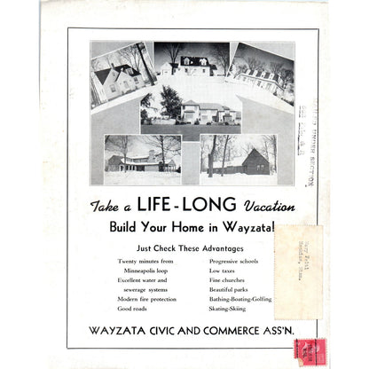 Log Cabin Realty Excelsior Minnesota 1940 Magazine Ad D17