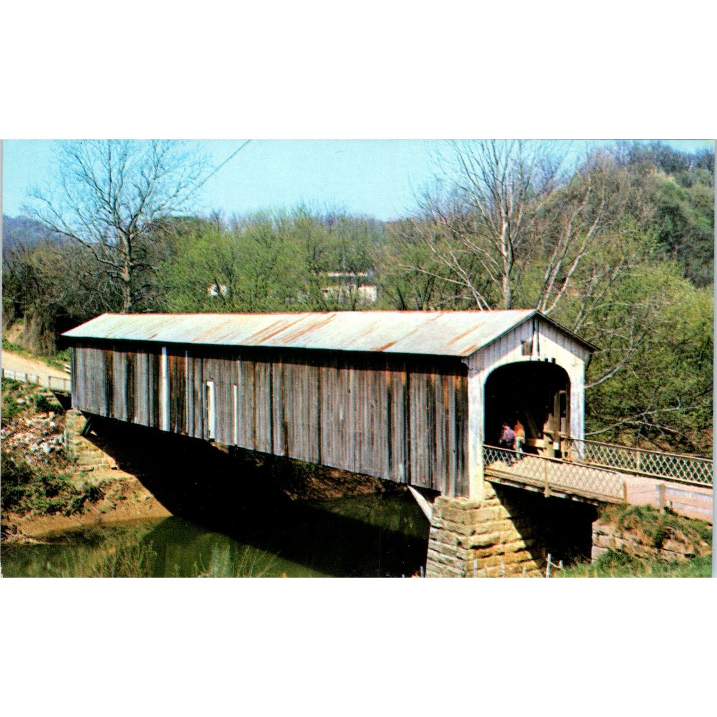Cow Run Bridge #25 Marietta Ohio Covered Bridge Postcard PC5
