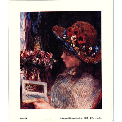 Young Girl Reading - Pierre Auguste Renoir Vintage Art Print 4x5 V12