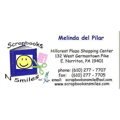 Melinda De Pilar Scrapbooks N Smiles Norriton PA Vintage Business Card SC9-B11