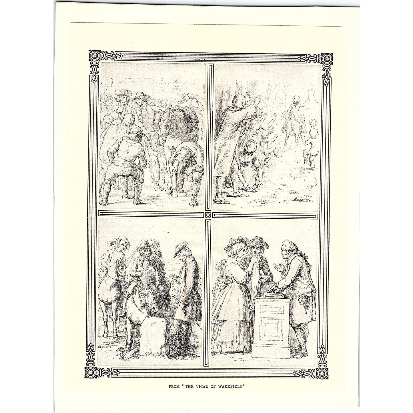 From the Vicar of Wakefield Illustration Vintage Art Print 6x9 V12