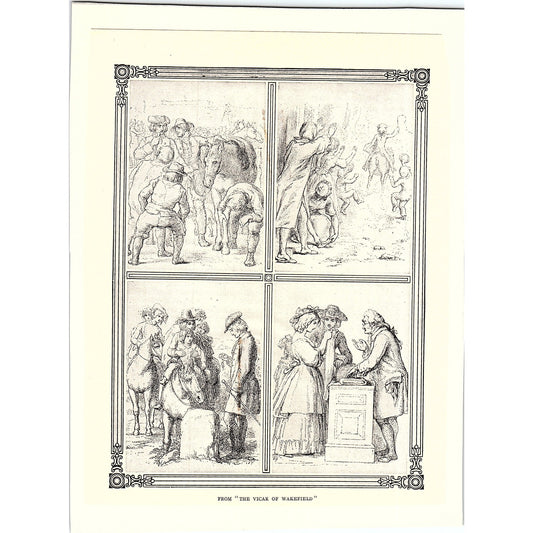 From the Vicar of Wakefield Illustration Vintage Art Print 6x9 V12