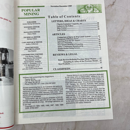 1989 Dec - Popular Mining Magazine - Treasure Hunting Gold Prospecting M19