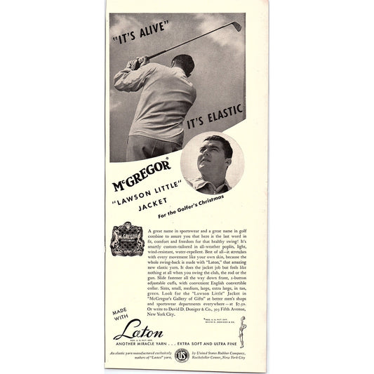 McGregor Lawson Little Jacket for the Golfer's Christmas 1940 Ad V14-8