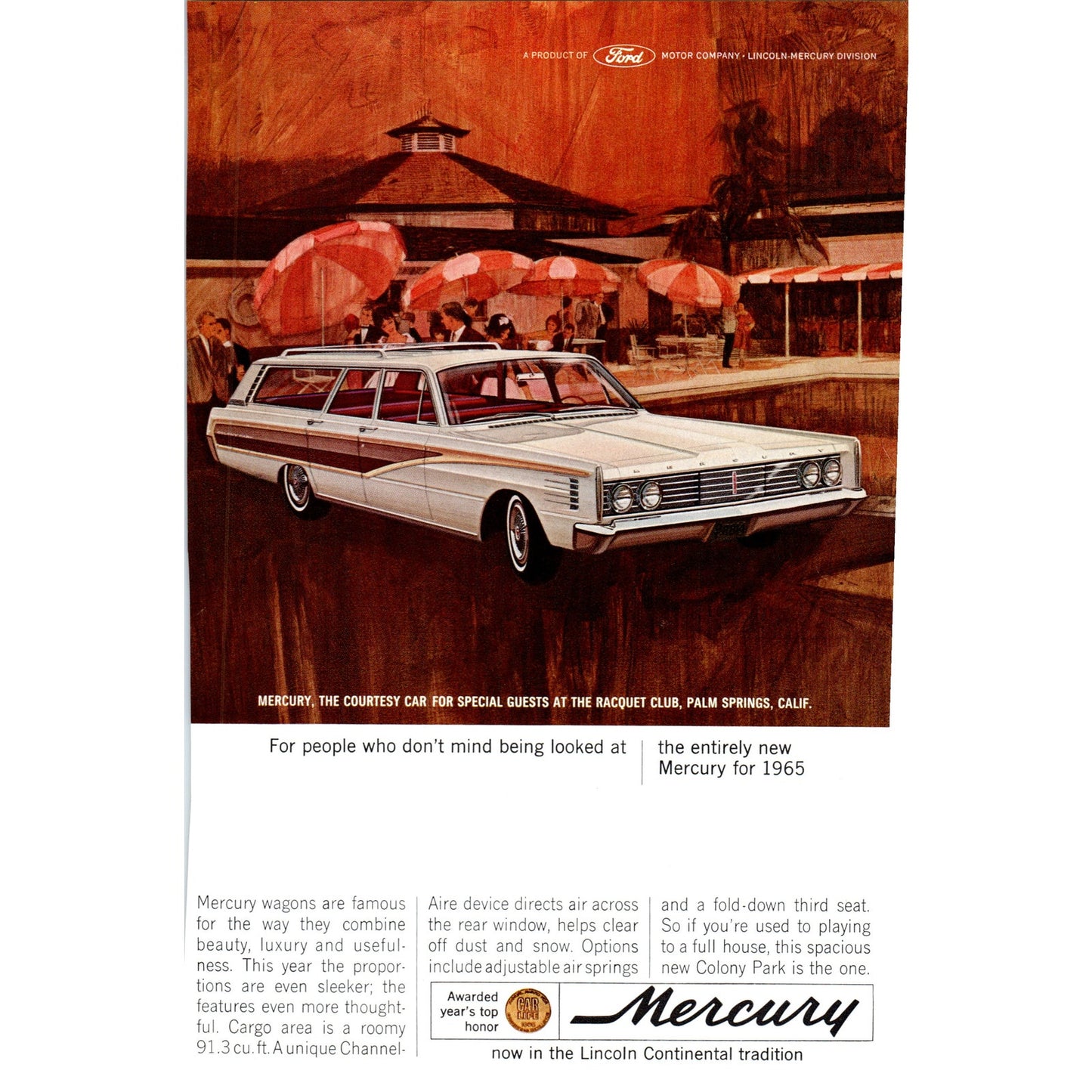 1965 Mercury Colony Park Wagon Automobile Car - Vintage Magazine Ad D20