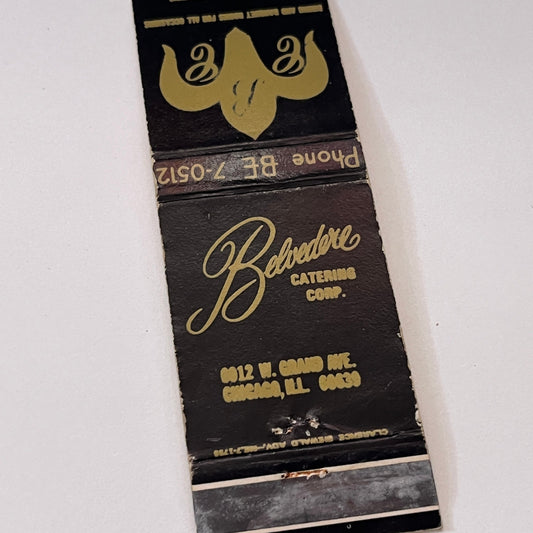 Belvedere Catering Corp Chicago IL Vintage Matchbook Cover TB6-MB1-15