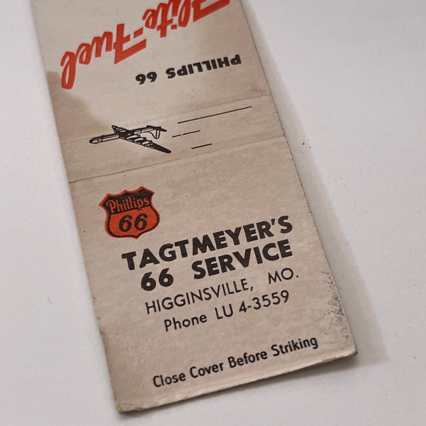 Tagtmeyer's 66 Service Higginsville MO Flite-Fuel Matchbook Cover TB6-MB1-15