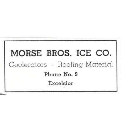 Morse Bros Ice Co Excelsior MN 1940 Magazine Ad AF1-SS5