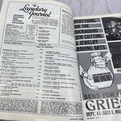 Tourmaline and Quartz Cruzeiro Mine Brazil - Lapidary Journal - Jan 1972 M27