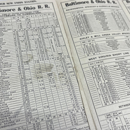 Baltimore & Ohio Railroad 1910 Timetable Feb Pittsburg Wheeling Kenova TI8-S5