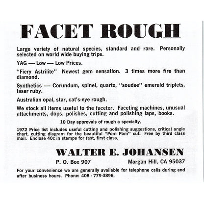 Bill Egleston Soapstone Marshalltown Iowa 1972 Ad AF8-H2