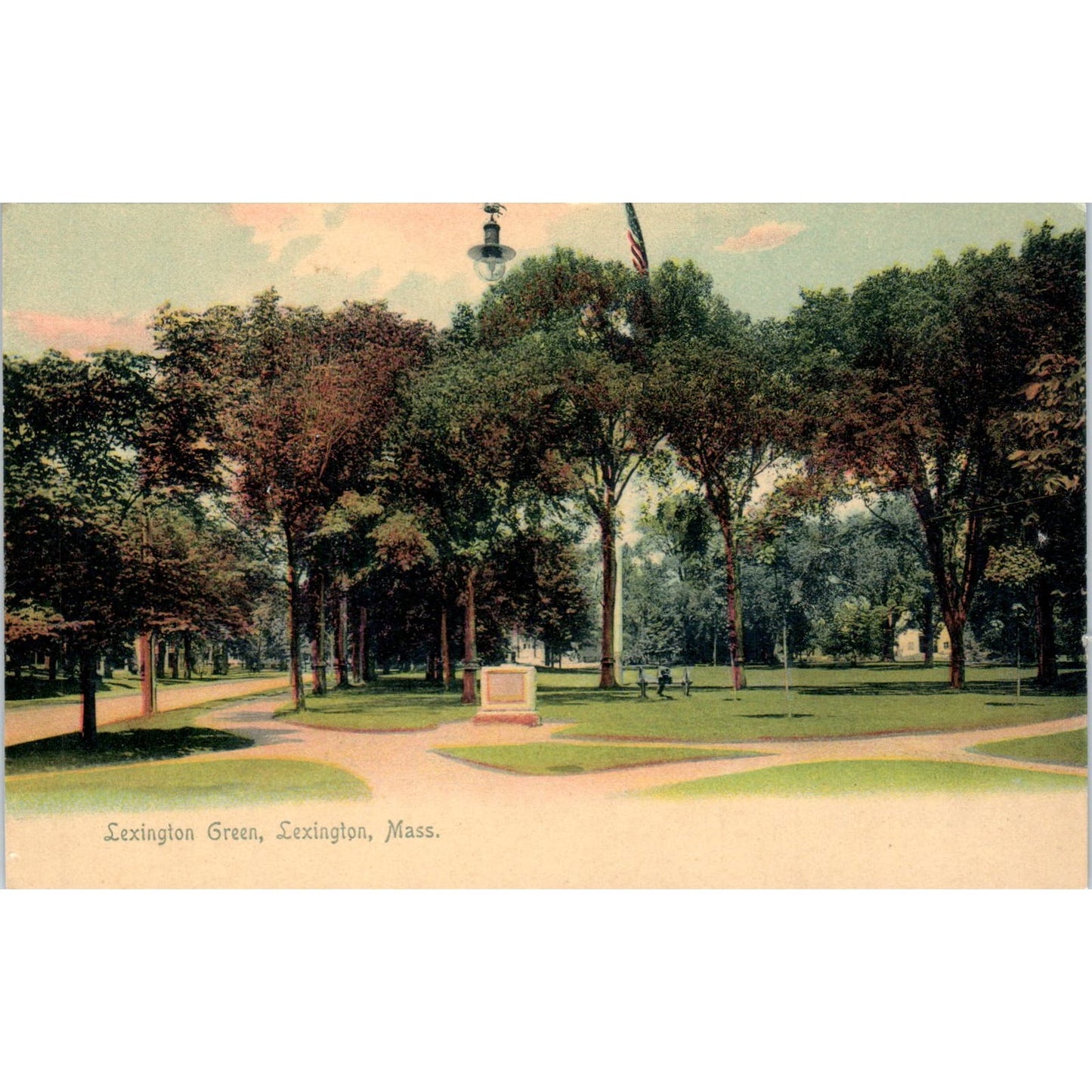 c1905 Lexington Green, Lexington MA Antique Unused Postcard PC7