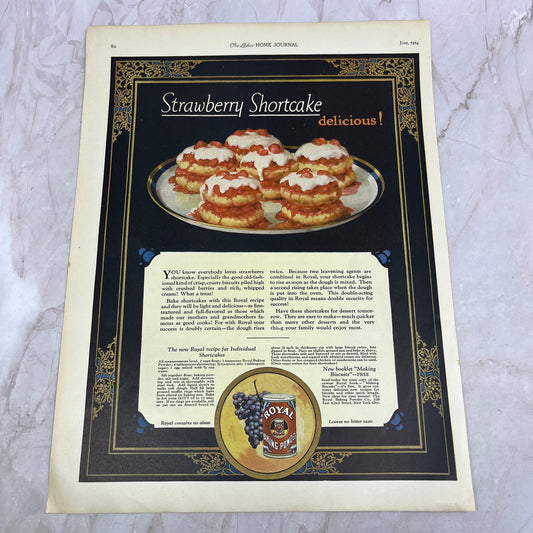 Royal Baking Powder Strawberry Shortcake 1924 Magazine Ad FL6-11