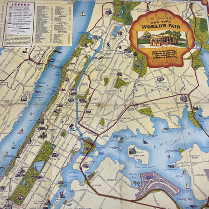 1939 Shell Oil Fold Out Map of the New York World's Fair AE7