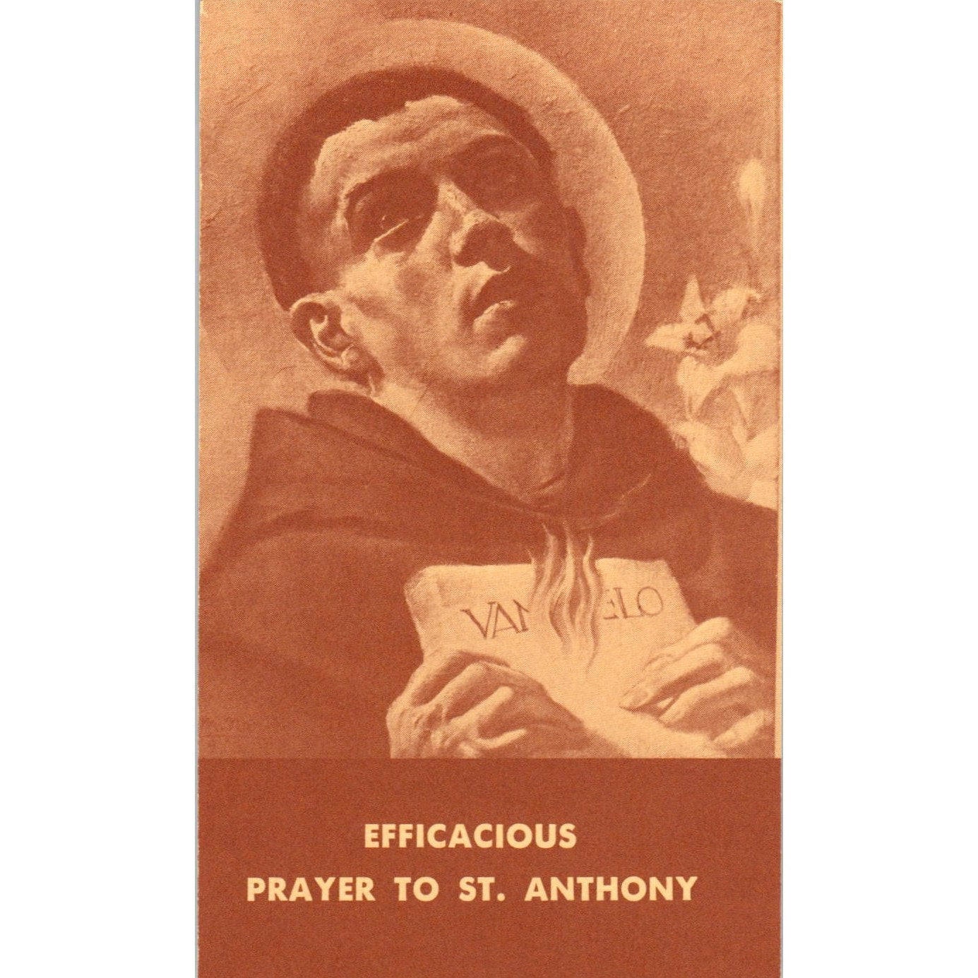 Efficacious Prayer to St. Anthony Vintage Catholic Prayer Card TH2-PC1
