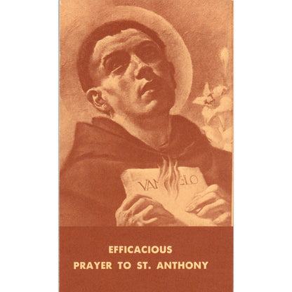Efficacious Prayer to St. Anthony Vintage Catholic Prayer Card TH2-PC1
