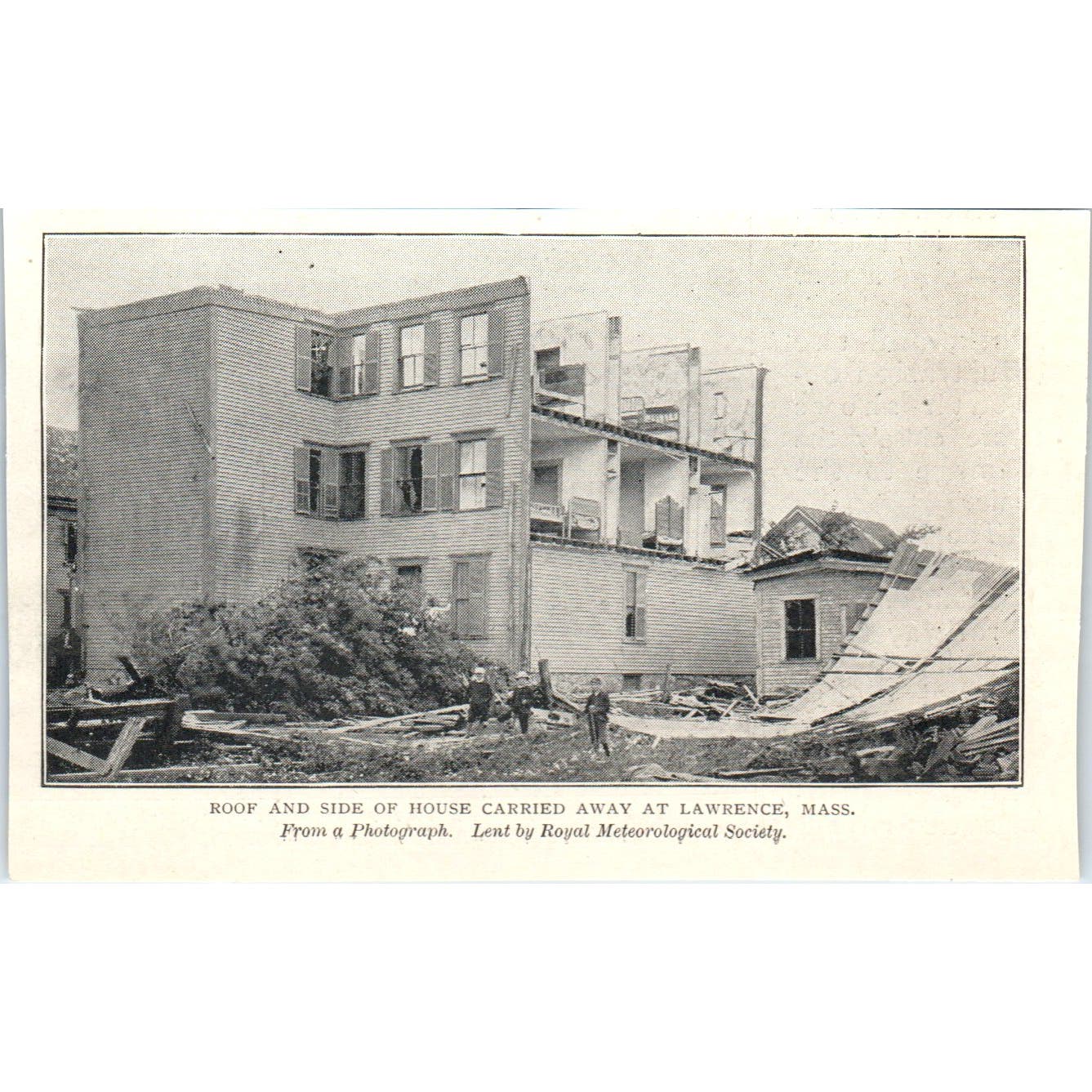 Roof and Side of House Carried Away Lawrence MA 1897 Victorian Photo AE9-TS8