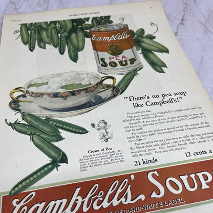 Campbell's Condensed Cream of Pea Soup 1924 Magazine Ad FL6-11