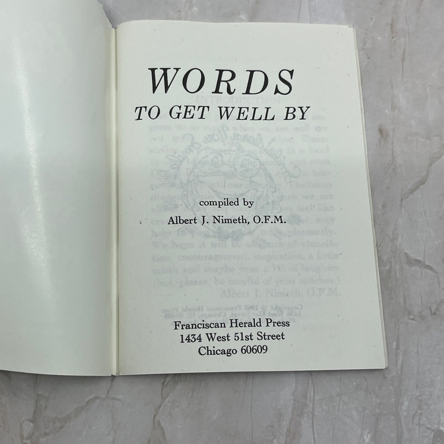 1968 Words To Get Well By Pocket Gift Booklet P9-1