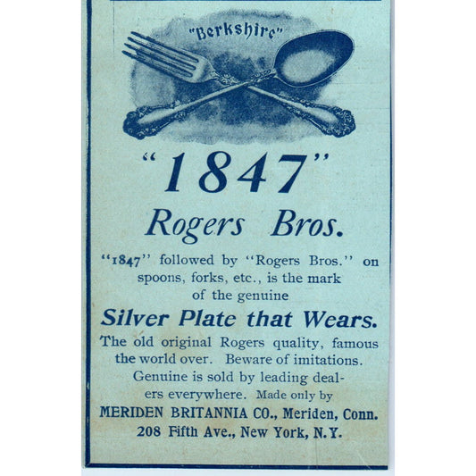1847 Rogers Brand Silverware Meriden Britannia NY 1897 Victorian Ad AE9-TS10