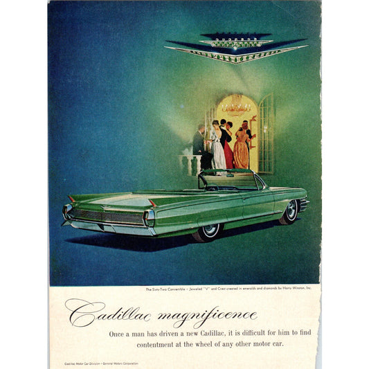 1962 Cadillac Convertible Automobile ~5x7 Vintage Magazine Ad AE2