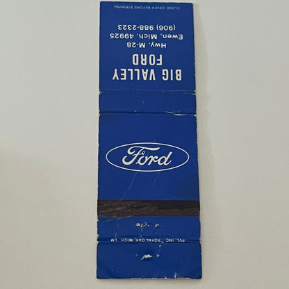 Big Valley Ford Ewen MI Matchbook Cover TB6-MB2-4