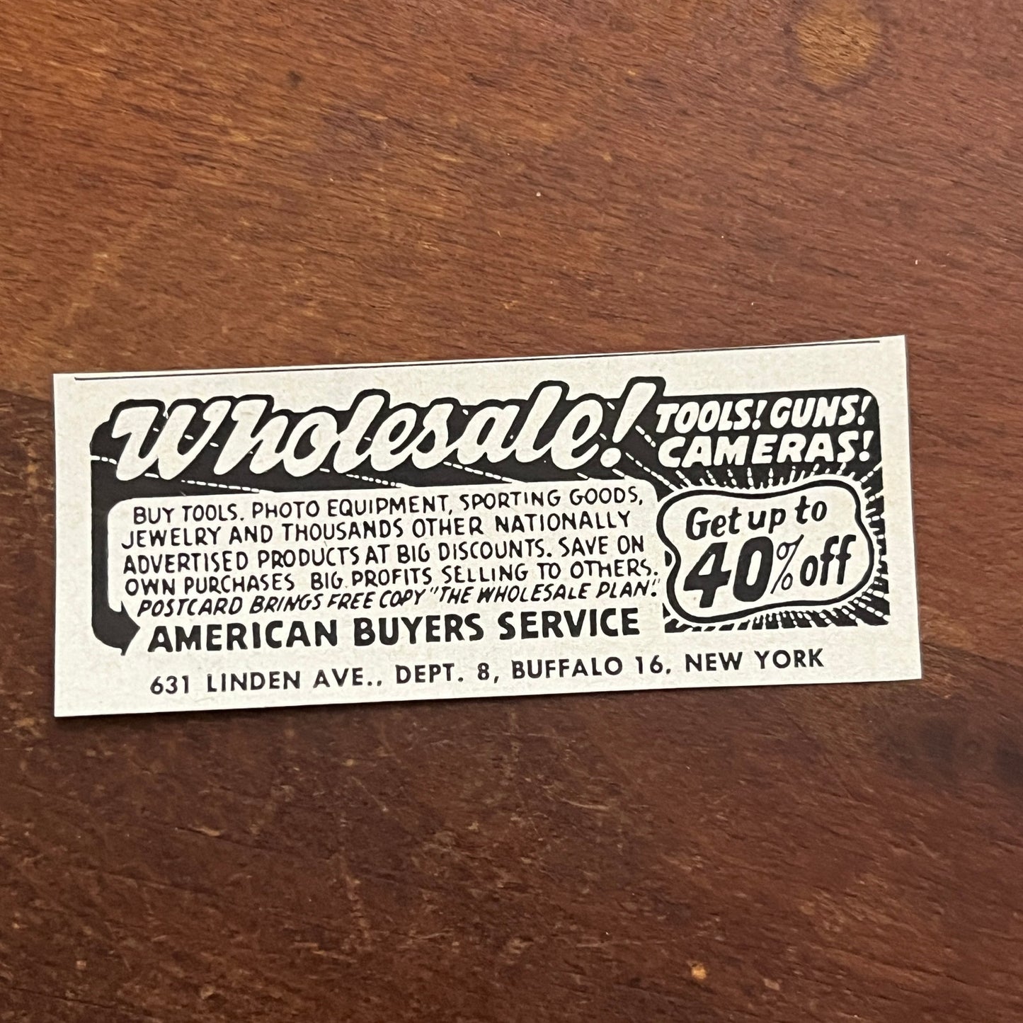 Wholesale Goods - American Buyers Service Buffalo NY 1955 Ad AG1-S1