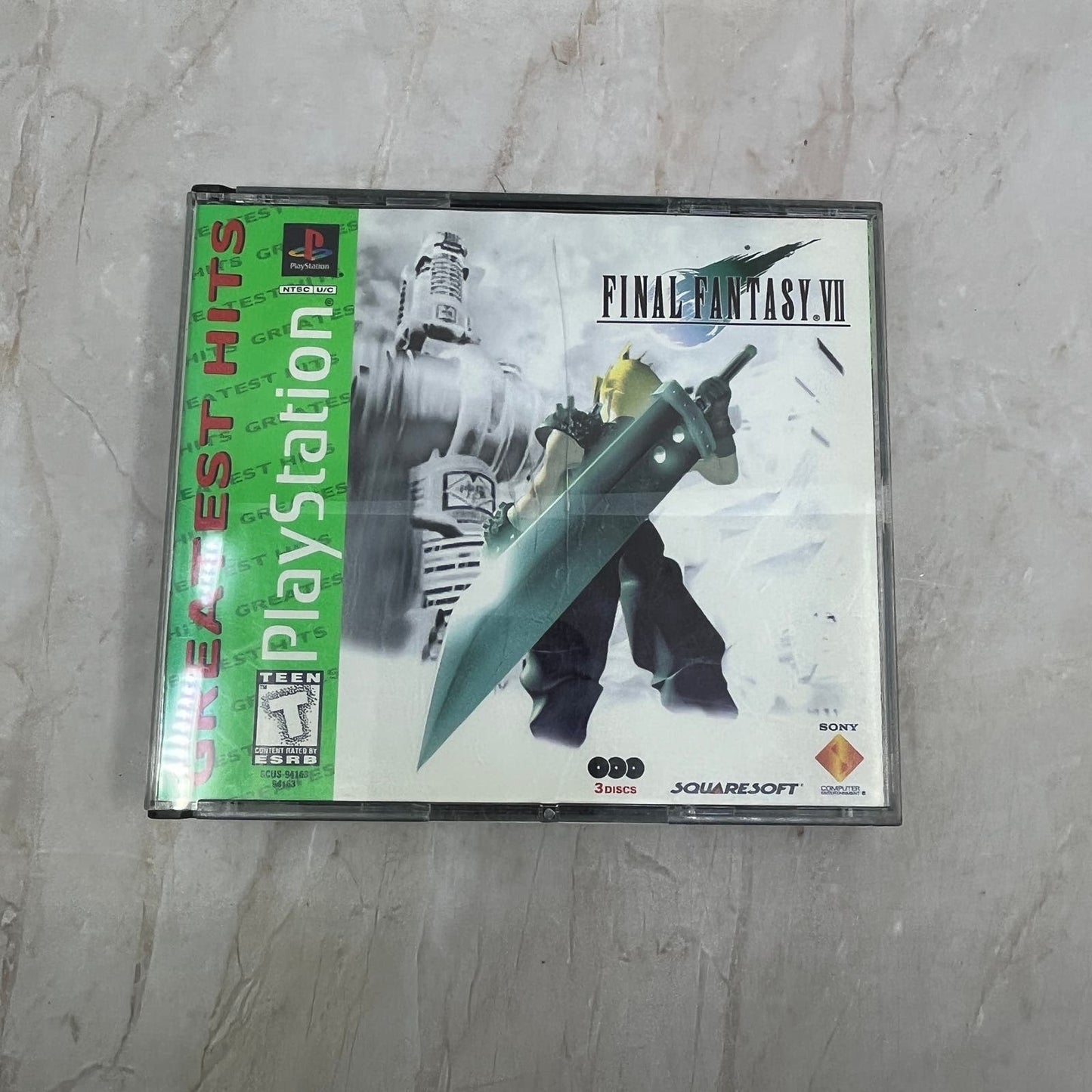Original Final Fantasy VII Greatest Hit Edition Playstation Game Squaresoft TJ4