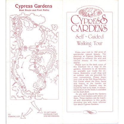 Vintage Cypress Gardens Self Guided Walking Tour Brochure TF4-B3