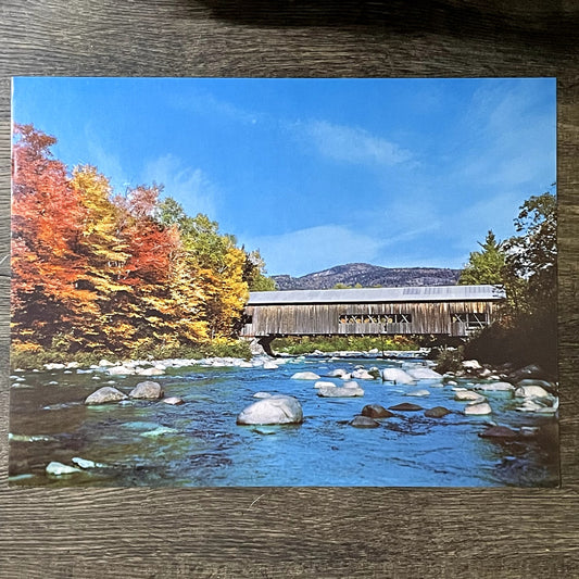 Covered Bridge over Swift River at Passaconaway NH Vintage Art Print 12x16 V11