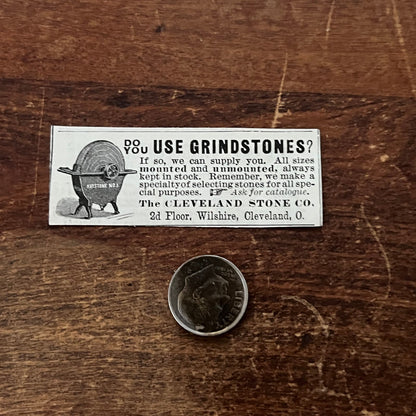 The Cleveland Stone Co Grindstores Ohio Original Advertisement AD8-P29